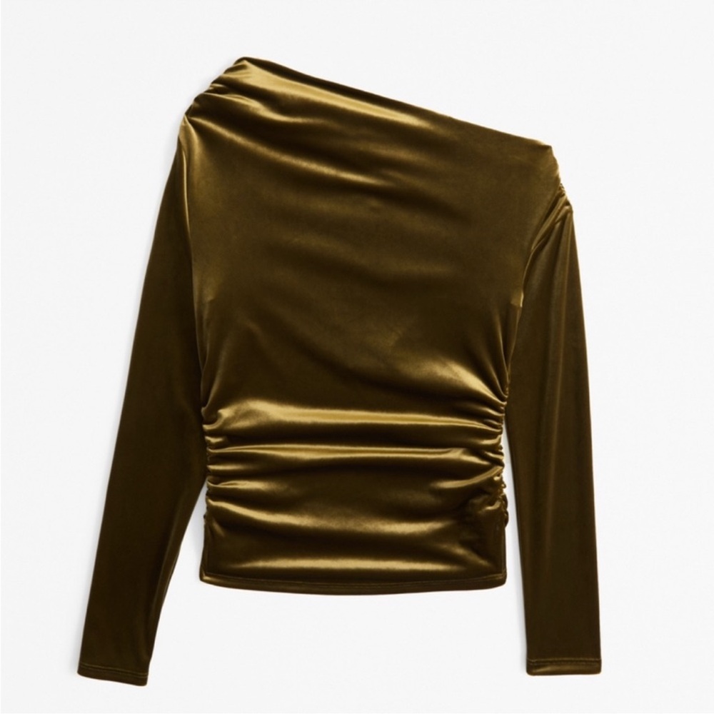 Abercrombie & Fitch Velvet One Shoulder Top